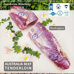 Beef Tenderloin frozen Australia (A) BUDGET steak cuts 2" 5cm price for 2pcs 600gr (eye fillet mignon daging sapi has dalam) brand NOLAN / McPHEE / CAG